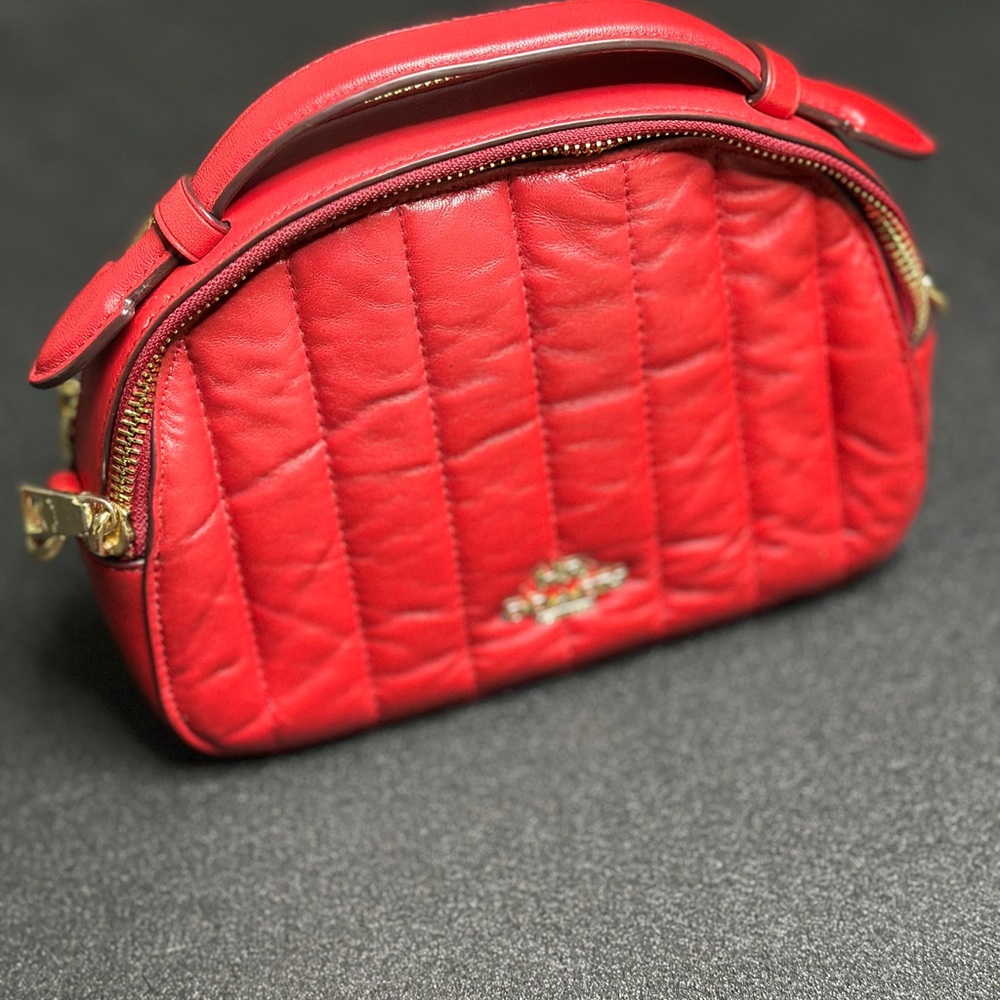 Coach Red Quilted Crossbody Bag - Picture 2 of 6
